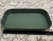 Antique Green Spotted Enamel Roasting Pan picture