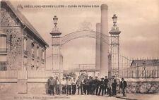 CPA 92 GRESILLONS GENNEVILLIERS GAS PLANT ENTRANCE (double-sided scan picture