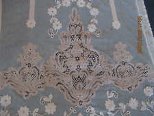 Vintage Antique EMBROIDERED LACE CURTAIN PANEL 39x82