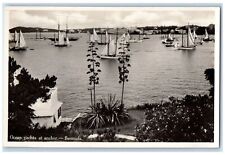 c1910's Ocena Yachts At Anchor Bermuda Unposted Antique RPPC Photo Postcard picture