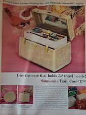 1956 White Samsonite Streamlite Train Case Luggage  Vintage ad picture
