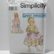 2004 Simplicity Daisy Kingdom Girls Dress & Purse Pattern  Size AA (3-8) Uncut picture