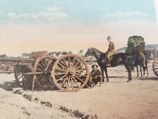 C 1915 US Army Field Artillery Ready For Action Cannon Soldier on Horse Postcard picture