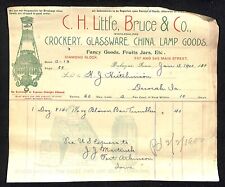 C.H. Little, Bruce & Co. Dubuque Crockery Hutchinson* 1900 Billhead Vignette picture