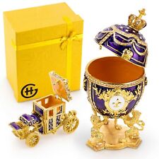Royal Imperial Purple Faberge Egg Replica: Large 6.6 inch + Carriage by Vtry picture