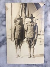 WWI Era or Earlier Real Photo Postcard of 2 American Soldiers in Uniform Unused picture