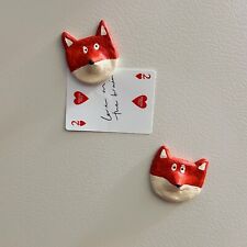 Handmade Little Fox Fridge Magnet -Clay ceramic Magnet matted finished picture