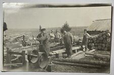 Postcard WISCONSIN Logging Saw Mill In Operation RPPC 1914 Real Photo picture