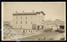 EXCELLENT Outdoor Street View Aurora Illinois 1860s Signage Storefront CDV Photo picture