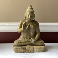VTG Seated Buddha Hard Stone/ Material Statue on Base, 11 1/4” T x 8” W, 14 LBs picture