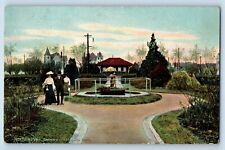 Norfolk Virginia Postcard Entrance Lafayette Park Fountains 1910 Vintage Antique picture