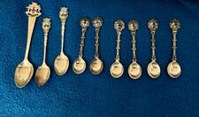ASSORTED SET OF 9 SOUVENIR SMALL SPOONS picture