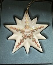 Lenox 1994 Annual White Gilded Gold Star Christmas Ornament Original Box picture