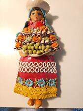 Vintage - Handmade Folk Art Peruvian Woman Salt Dough 8.25