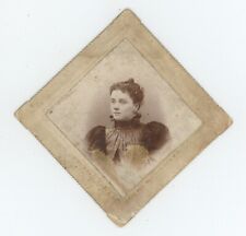 Antique Circa 1890s Diamond Cabinet Card Beautiful Young Woman Charleston, WV picture