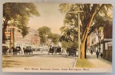 MAIN STREET, 1907, GREAT BARRINGTON MA, HORSES, POSTCARD picture