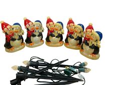 5 Lighted Penguin Lawn Stakes Vintage Blow Mold Christmas Decorations Outdoor picture