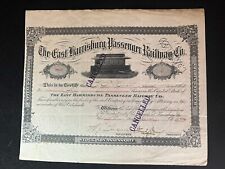 1893 The East Harrisburg Passenger Railway Company Stock Certificate picture
