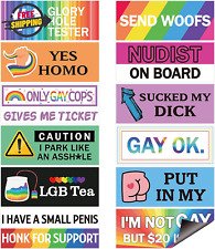 12Pcs LGBT Funny Gay Prank Bumper Stickers Rainbow Car Magnetic Bumper Decals Pr picture