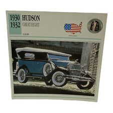 Cars of The World - Single Collector Card 1930 1932 Hudson Great Eight picture