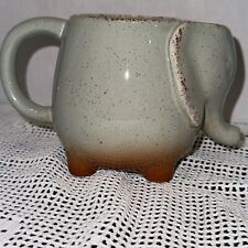 Ceramic Stoneware 3D Celedon Green Red Speckled Elephant Tea Mug Tea Bag Holder picture