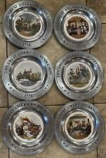 Set of Six -The Great American Revolution 1776 Pewter Plates picture
