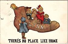 Lynn MA-Massachusetts, Shoe, No Place Like Home, c1907 Vintage Postcard picture