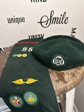 Vintage Girl Scout Sash And GS Kangol 100% Wool Hat picture