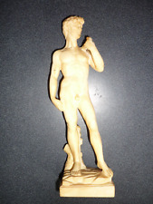 Vintage R. Leoni David Statue Resin 8” Tall  Naked Man Roman Signed picture