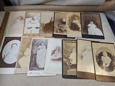 13 Victorian Cabinet Card Antique Old Photo Photographs Christening gowns picture