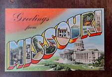 MISSOURI large letter capitol building Unsent Vintage Postcard  picture