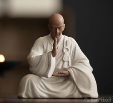 New Chinese Porcelain Monk Statue Buddha Buddhism Zen Figure Decor picture
