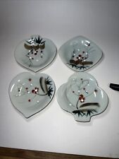Vintage Japan Hand Painted Ceramic Card Suit Dishes Heart Spade Diamond Club picture