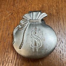 Vintage ANSON SILVER TONE MONEY CLIP BAG with DOLLAR SIGN picture