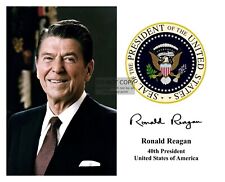 PRESIDENT RONALD REAGAN PRESIDENTIAL SEAL AUTOGRAPHED 8X10 PHOTOGRAPH picture