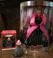 1998 Mattel Holiday Barbie Doll and coordinating Hallmark Ornament set - NIB picture