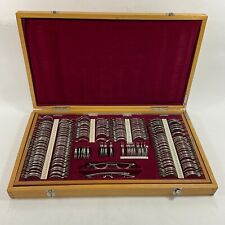 Vintage Optometrist Set Trial Lens in Wood Case Optical Rare picture