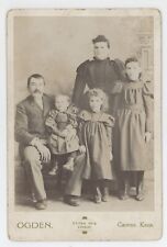 Antique c1880s Two Cabinet Cards Showing Family of 5 Through the Years Canton KS picture