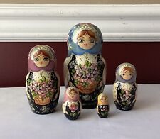Vintage Russian Nesting Dolls, Set Of 5 Dolls, 5 1/8