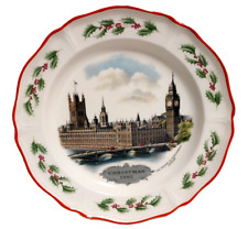 WEDGWOOD QUEEN'S WARE CHRISTMAS COLLECTOR'S PLATE PALACE OF WESTMINSTER 1985 picture
