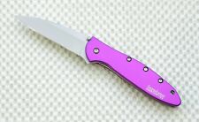 1660PUR Kershaw Leek Pocket Knife plain Blade assisted Purple scale NEW BLEM picture