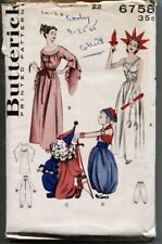 Butterick Pattern 6758 Costume Child Small 2-4 Clown Ms Liberty Grecian Genie picture