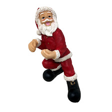 Vtg Ganz Santa Clause Wine Bottle Holder Ceramic Figurine 8 X 5 Inches picture