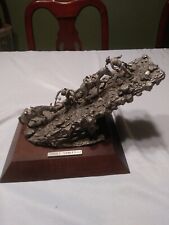 RARE HUGE PEWTER STATUE UPHILL STRUGGLE HY LEVENS HORSES picture