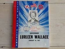 RARE 1967 OFFICIAL INAUGURAL PROGRAM Honoring GOVERNOR LURLEEN WALLACE Alabama picture