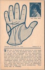 c1930s PALM READING Fortune Exhibit Supply Card 