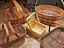 Excellent Condition Lot of 3 Longaberger w/ Liners & 2 Unmarked Handled Baskets picture