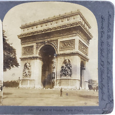 Arch Triumph Paris France Stereoview c1896 French Street Gate Monument A1072 picture