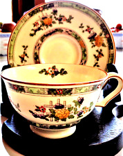 VTG ROYAL DOULTON c1932 DEMITASSE CUP & SAUCER KENILWORTH PATTERN HAND PAINTED picture