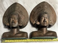 Vintage Pair Of  Bronze Thai Tibetan Nepal Buddhist Statue Sculpture Figures picture